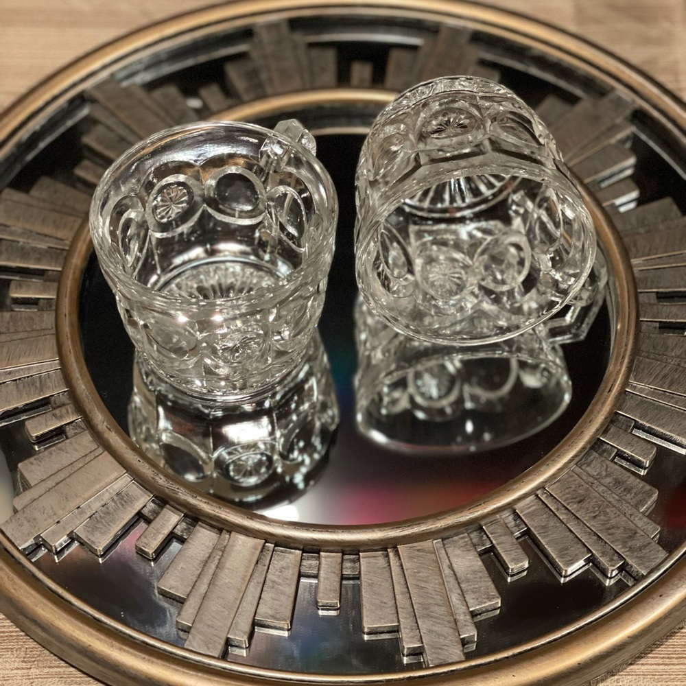 Vintage L.E. Smith Moon & Stars Punch Cups Glasses